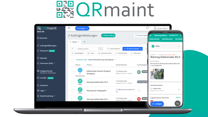Entdecken Sie die effiziente Wartungssoftware von QRmaint